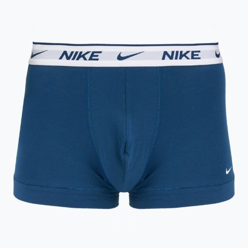 Мъжки боксерки Nike Everyday Cotton Stretch Trunk 3 чифта светло армейско синьо/синьо force/бял колан
