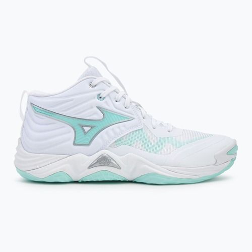 Дамски обувки за волейбол  Mizuno Wave Momentum Elite Mid white/blue tint
