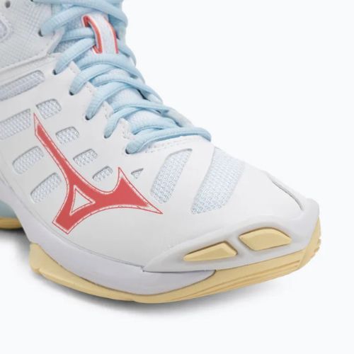 Дамски обувки за волейбол Mizuno Wave Voltage 2 Mid white/calypso coral/pale banan