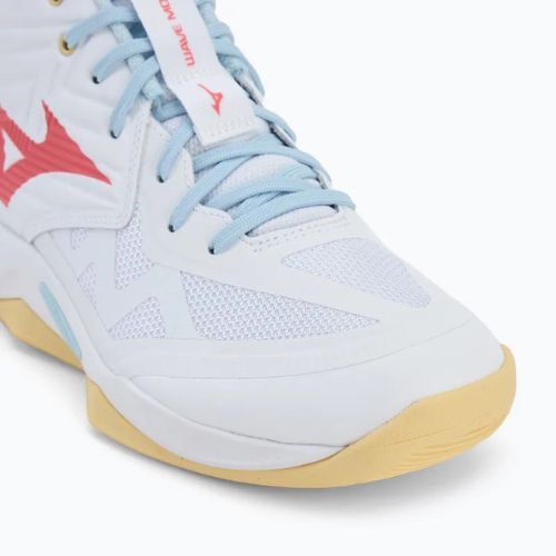 Дамски обувки за волейбол Mizuno Wave Momentum Pro Mid white/calypso coral/pale banan