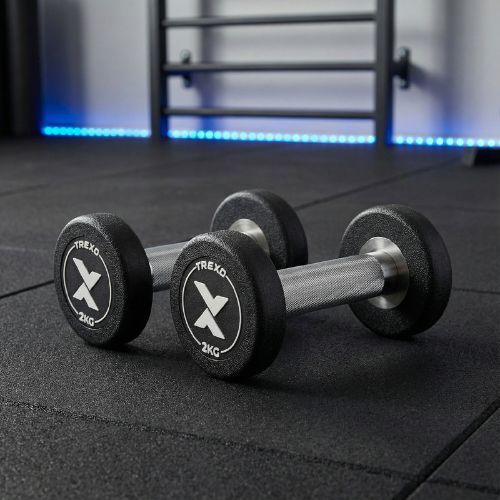 Дъмбел с гумено покритие XTREXO Pro 2 kg black