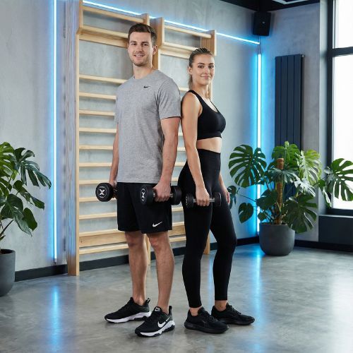 Дъмбел с гумено покритие XTREXO Pro 6 kg black