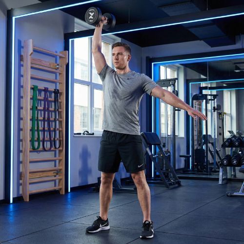 Гумен чугунен дъмбел XTREXO Pro 8 kg black