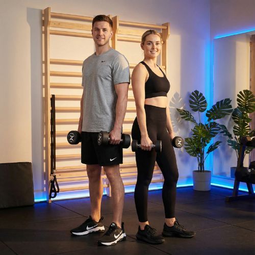 Дъмбел с гумено покритие XTREXO Pro 8 kg black