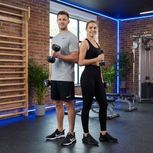 Дъмбел с гумено покритие XTREXO Pro 10 kg black