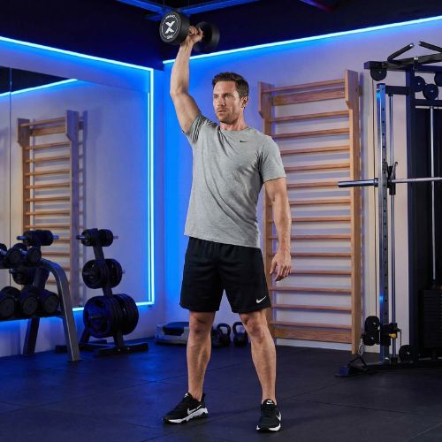 Гумен чугунен дъмбел XTREXO Pro 12 kg black