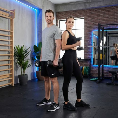 Дъмбел с гумено покритие XTREXO Pro 12 kg black