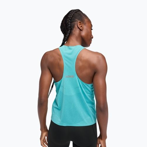 Дамска тениска за бягане HOKA Race Day Singlet cielo blue