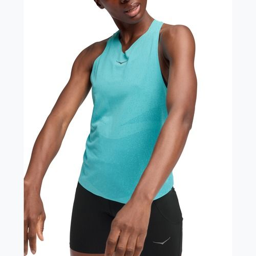 Дамска тениска за бягане HOKA Race Day Singlet cielo blue