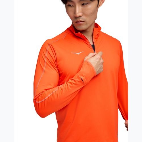 Мъжки суитшърт за бягане HOKA GlideTech Quarter Zip lava