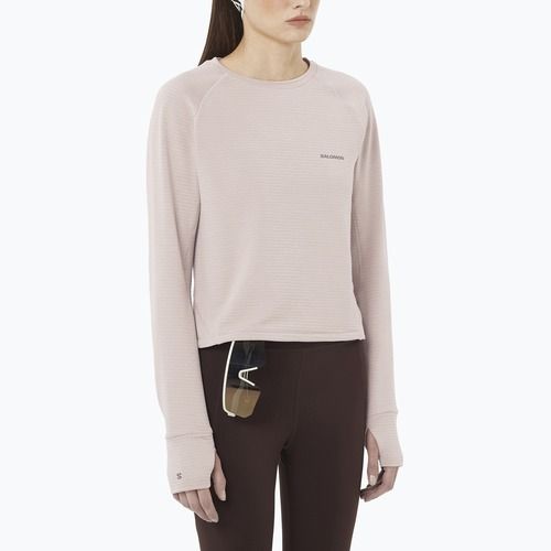 Дамски суитшърт за трекинг Salomon Essential Lightwarm CN etherea