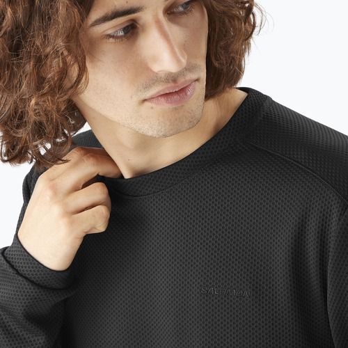 Мъжки суитшърт за трекинг Salomon Motomesh Crewneck deep black