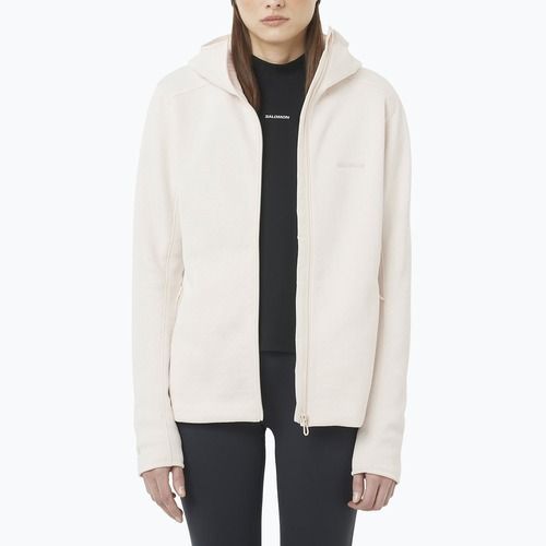 Дамски суитшърт Salomon Outline Warm Fleece Hoodie whisper white