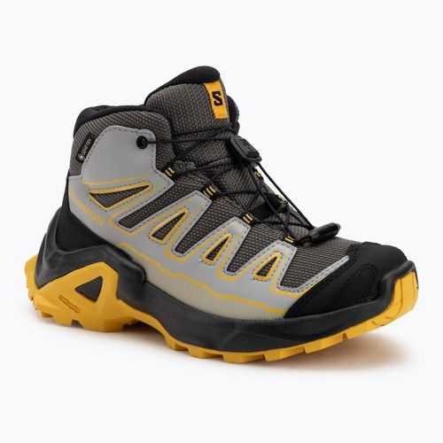 Детски обувки за трекинг Salomon X Ultra Mid GTX castlerock/black/spicy/mustard