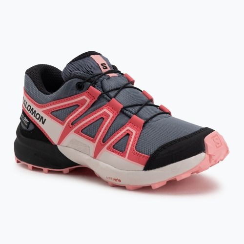 Детски обувки за бягане Salomon Speedcross Waterproof grisaille/hushed violet/rouge red