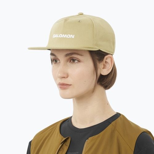 Шапка с козирка Salomon Logo Flat gray green