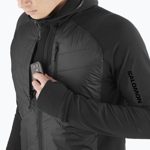 Мъжко хибридно яке Salomon Elixir Hybrid Hoodie Insulated deep black