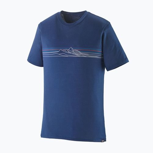 Мъжка тениска Patagonia Cap Cool Merino Blend Graphic Shirt strata stripe / clement blue