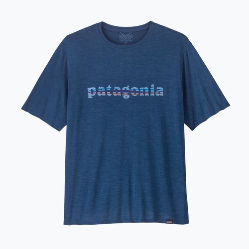 Мъжка тениска Patagonia Cap Cool Daily Graphic Shirt '73 text logo / clement blue x-dye