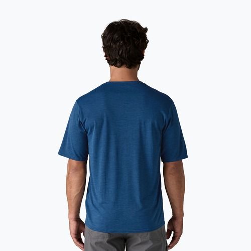 Мъжка тениска Patagonia Cap Cool Daily Graphic Shirt '73 text logo / clement blue x-dye