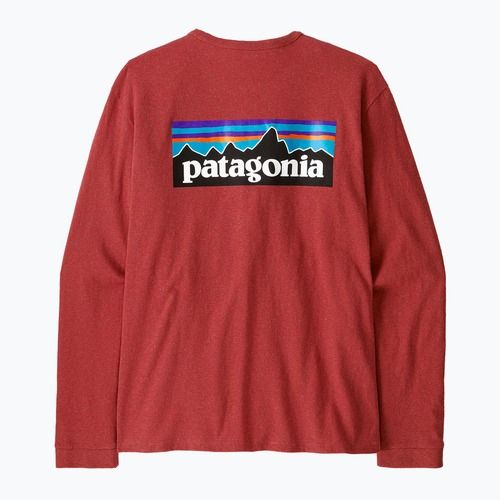 Дамска блуза с дълъг ръкав Patagonia P-6 Logo Responsibili-Tee potters red