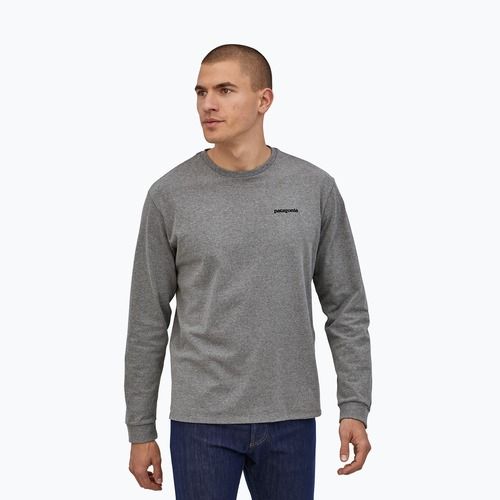 Мъжка блуза с дълъг ръкав Patagonia P-6 Logo Responsibili gravel heather