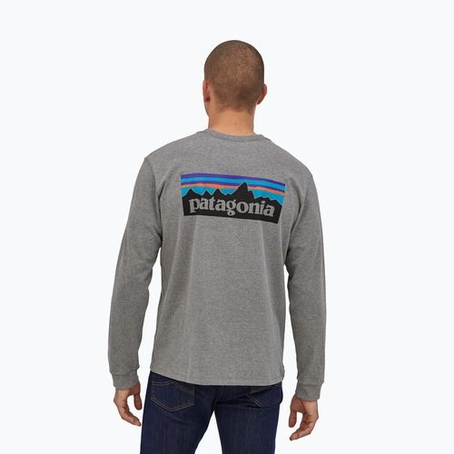 Мъжка блуза с дълъг ръкав Patagonia P-6 Logo Responsibili gravel heather
