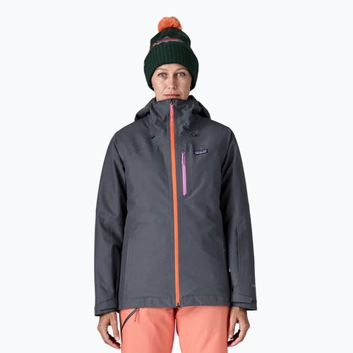 Дамско яке за дъжд Patagonia Insulated Powder Town smolder blue w / orange peel