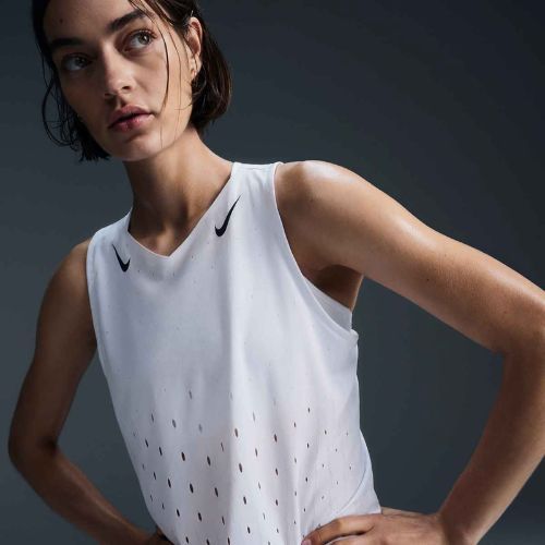 Дамска тениска за бягане Nike AeroSwift Dri-Fit ADV Singlet white / black / black