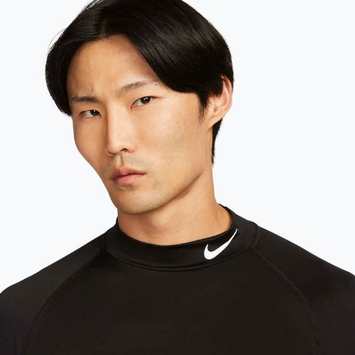 Мъжка блуза с дълъг ръкав за тренировка Nike Pro Dri-Fit Mock-Neck black/white
