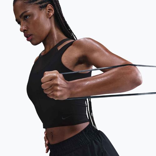 Дамски топ за тренировка Nike One Fitted Dri-Fit Cropped Tank black/dark smoke grey