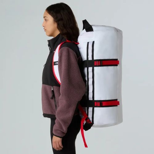 Пътна чанта The North Face Base Camp Duffel M 71 l white/ black/ elevation red
