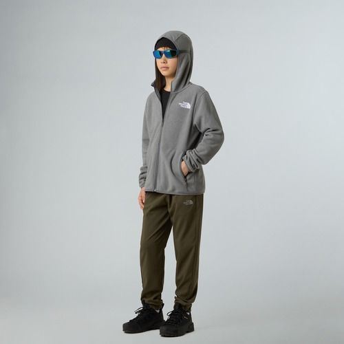 Детски поларен суитшърт The North Face Teen Glacier Full Zip Hoodie mid grey heather