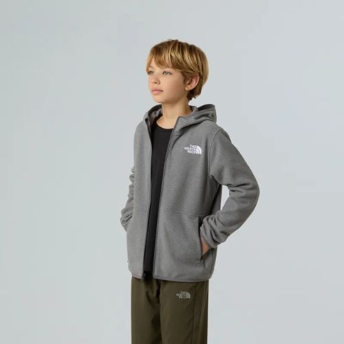 Детски поларен суитшърт The North Face Teen Glacier Full Zip Hoodie mid grey heather