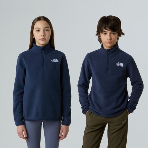Детски суитшърт от полар The North Face Teen Glacier 1/4 Zip summit navy