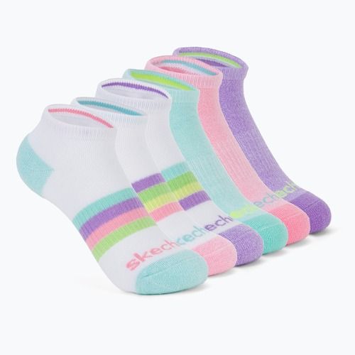 Детски чорапи SKECHERS Heel/Toe Terry Low Cut 6 чифта white/light pink