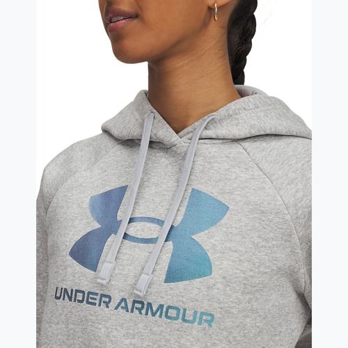 Дамски суитшърт Under Armour Rival Feelce Shimmer Hoody mod grey light heather/iridescent