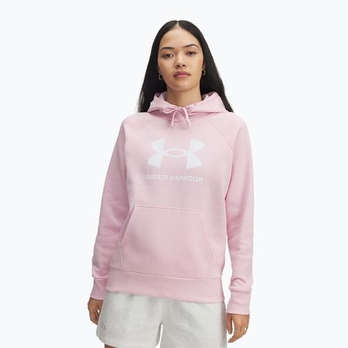 Дамски суитшърт Under Armour Rival Fleece Big Logo Hoody prime pink/white