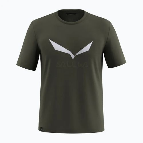 Мъжка тениска Salewa Solidlogo Dry dark olive