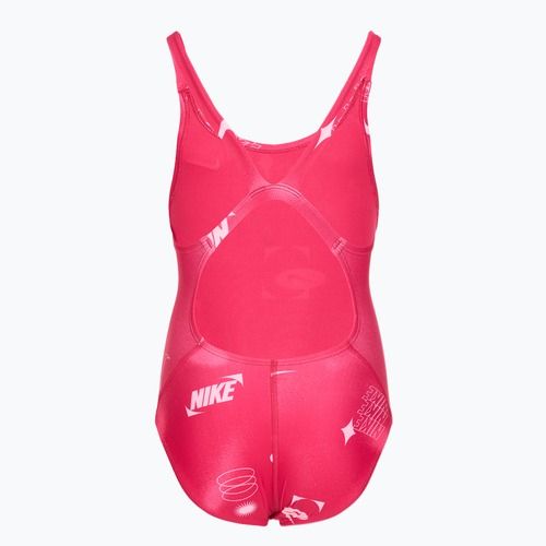 Детски цял бански костюм Nike Hydrastrong Fastback rush pink