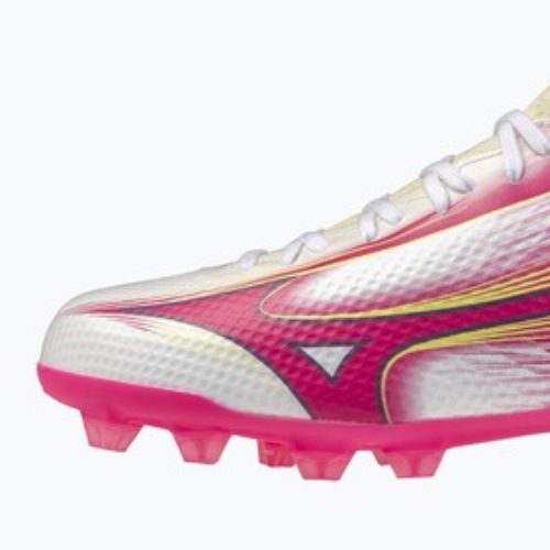 Детски футболни обувки Mizuno Alfa III Select Jr FG white/fuchsia purple