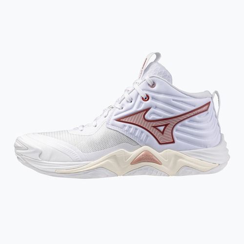 Дамски обувки за волейбол Mizuno Wave Momentum Elite Mid white/rose elegance/lava falls