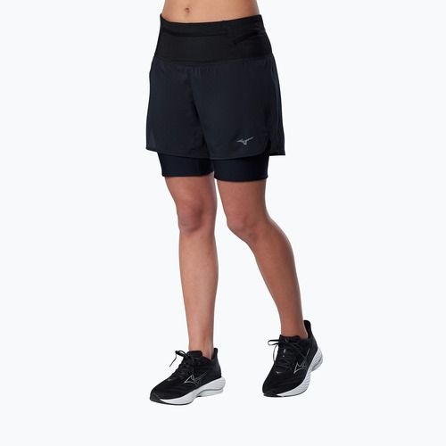 Дамски шорти за бягане Mizuno Trail Multipocket 2in1 black