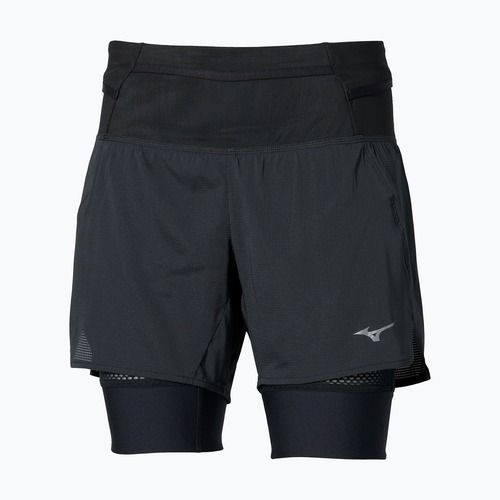 Дамски шорти за бягане Mizuno Trail Multipocket 2in1 black