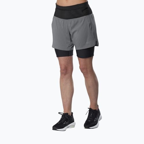 Дамски шорти за бягане Mizuno Trail Multipocket 2in1 lava smoke