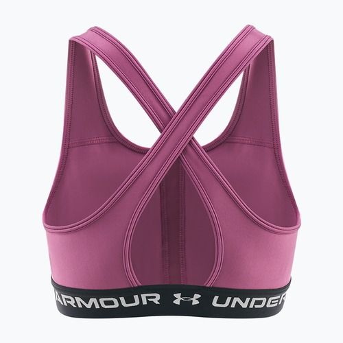Спортен сутиен Under Armour Crossback Mid fuchsia dusk/black/white