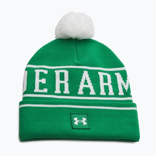 Мъжка зимна шапка Under Armour Halftime Pom Beanie team kelly green/white/white