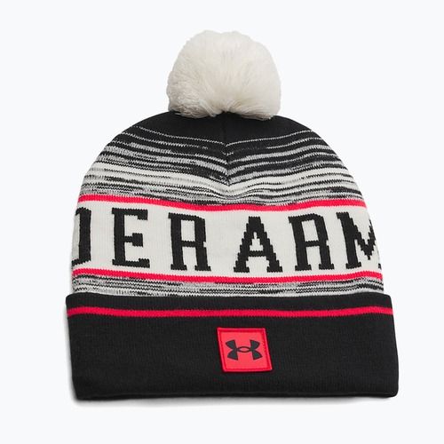Мъжка зимна шапка Under Armour Halftime Pom Beanie stone/racer red/black