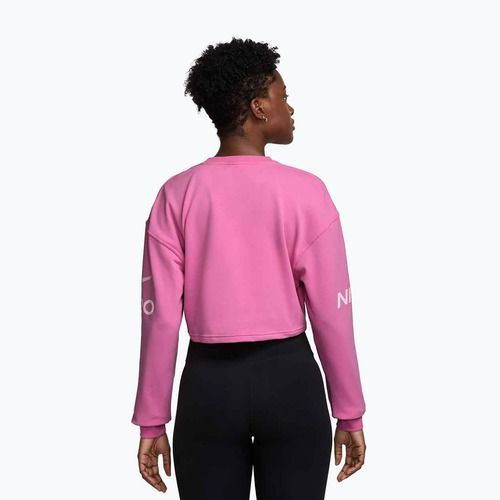 Дамски суитшърт за тренировка Nike Pro Dri-Fit Loose Crew-Neck playful pink/pink foam/white