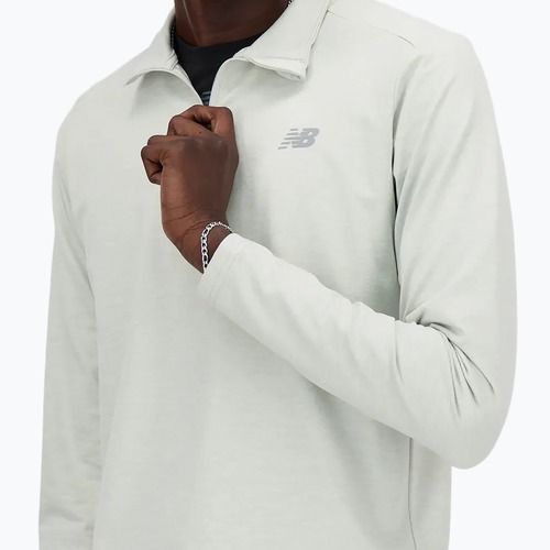 Мъжки суитшърт за бягане New Balance Space Dye 1/4 Zip grey